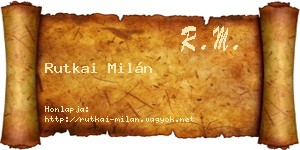Rutkai Milán névjegykártya